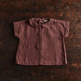 Alder Baby Tunic Top - Linen - Damson