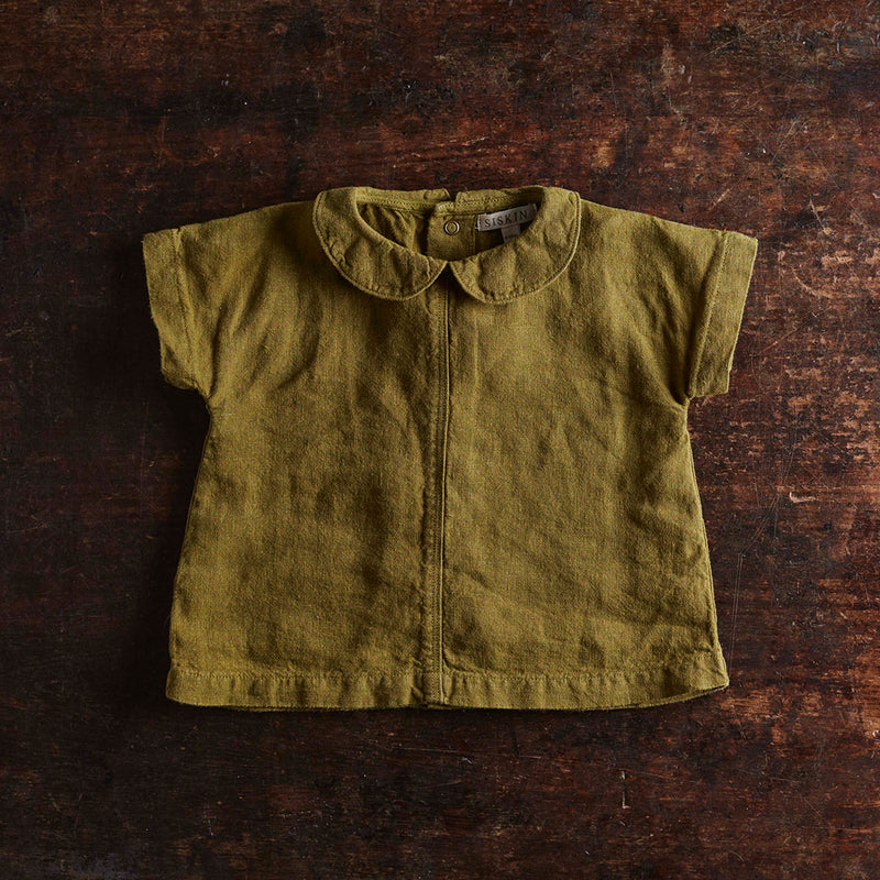 Alder Baby Tunic Top - Linen - Olive