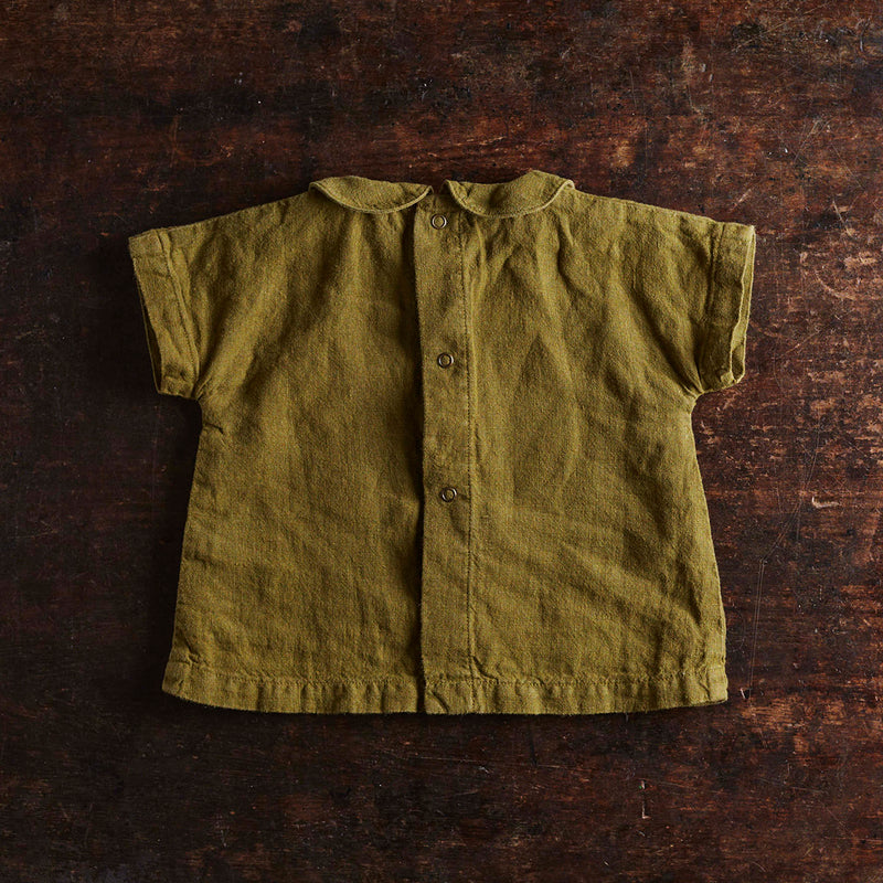 Alder Baby Tunic Top - Linen - Olive