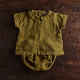 Alder Baby Tunic Top - Linen - Olive