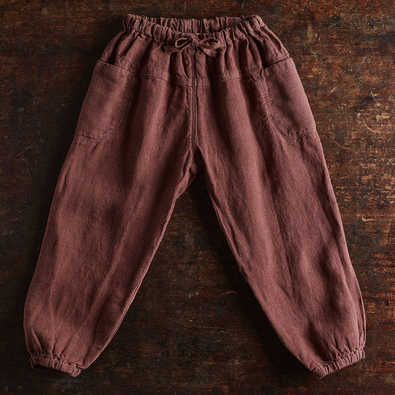 Linden Trousers - Linen - Damson