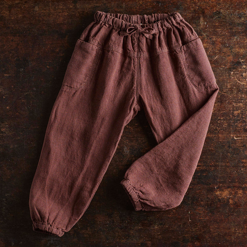 Linden Trousers - Linen - Damson