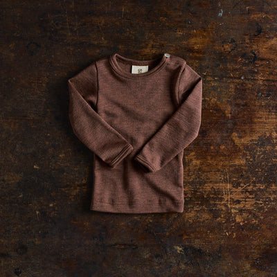 Lark Baby Top - Merino Wool & Silk - Squirrel