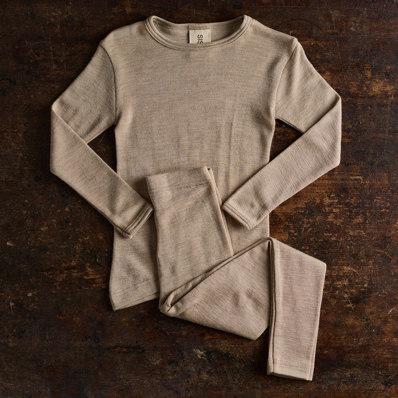 Lark Top & Finch Leggings Set - Merino Wool & Silk - Sandstorm