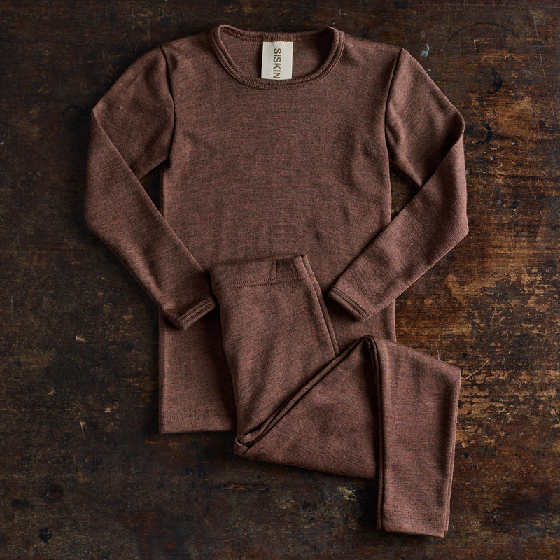 Lark Top & Finch Leggings Set - Merino Wool & Silk - Squirrel