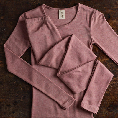 Lark Top & Finch Leggings Women’s Set - Merino Wool & Silk - Orchid