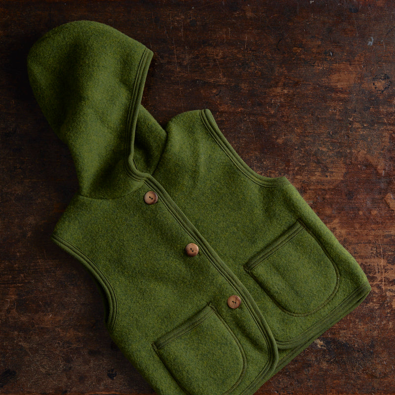 Falcon Vest - Merino Wool Fleece - Forest