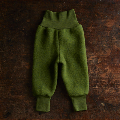 Baby Merino Wool Fleece Pants - Saffron Melange