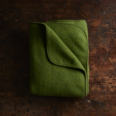 Dipper Swaddle/Baby Blanket - Merino Wool Fleece - Forest