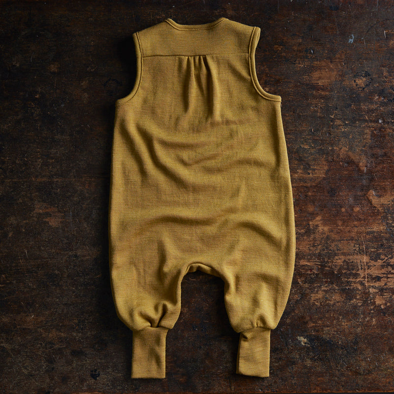 Baby Merino Wool Silk Romper in green sizes months-2 years
