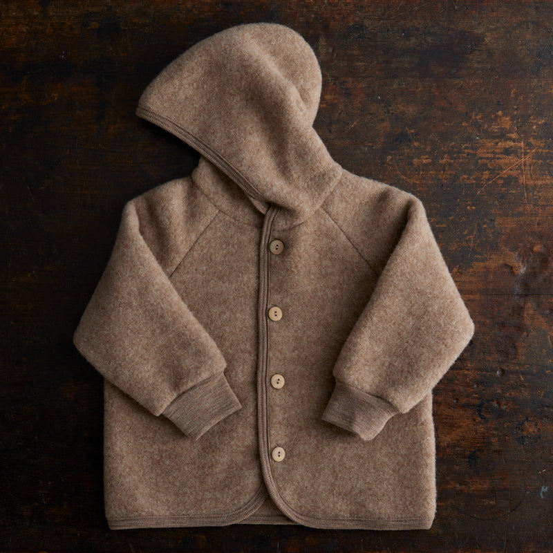 Owl Baby & Kids Jacket - Merino Wool Fleece - Driftwood