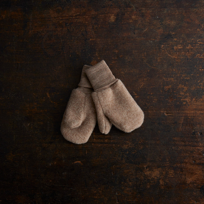 Penguin Mittens - Merino Wool Fleece - Driftwood