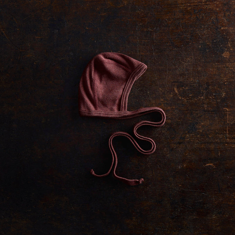 Piculet Baby Bonnet - Merino Wool & Silk - Fig