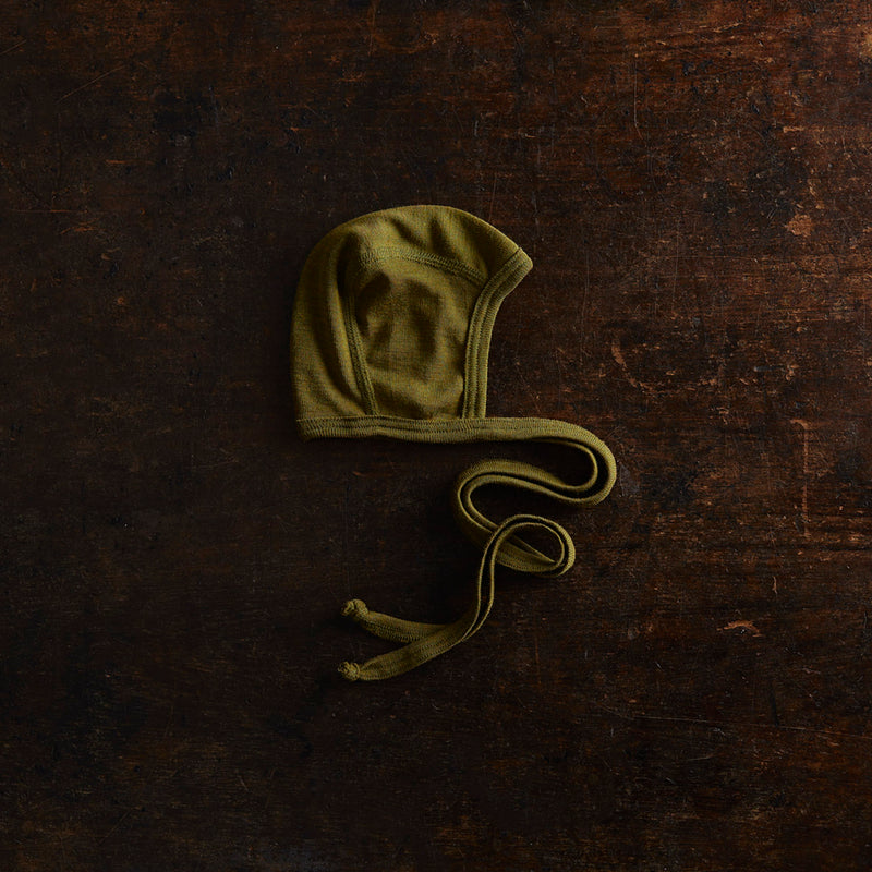 Piculet Baby Bonnet - Merino Wool & Silk - Seaweed