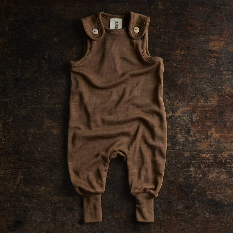 Ruff Baby Romper - Merino Wool & Silk - Almond