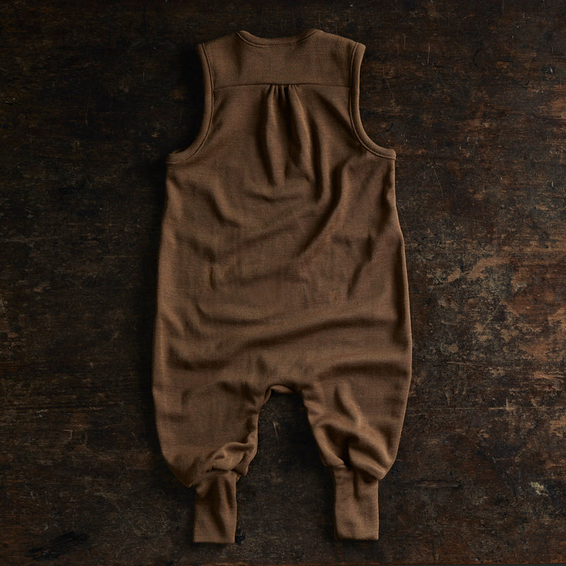 Ruff Baby Romper - Merino Wool & Silk - Almond