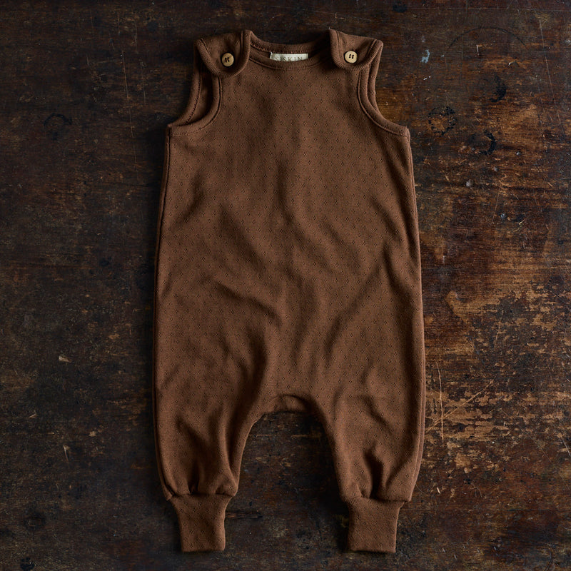 Ruff Baby Romper - Cotton Pointelle - Squirrel