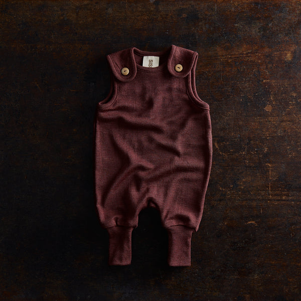 Ruff Baby Romper - Merino Wool & Silk - Fig