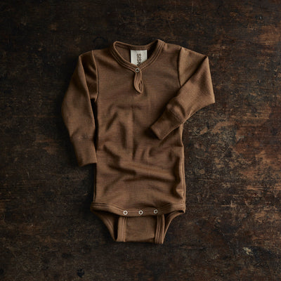 Skylark Baby Body - Merino Wool & Silk - Almond