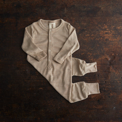 Serin Baby & Kids Pyjamas - Merino Wool & Silk - Sandstorm