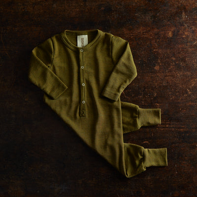 Serin Baby & Kids Pyjamas - Merino Wool & Silk - Seaweed