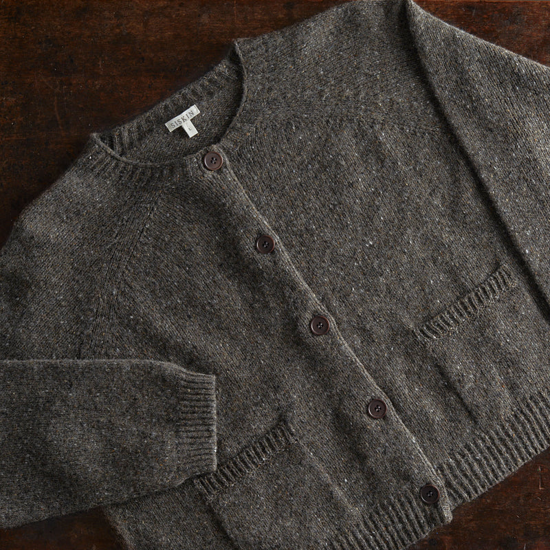 Womens Terra Cardigan - Donegal Wool - Granite