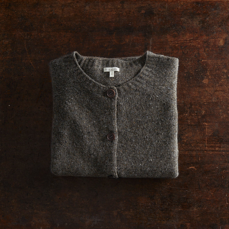 Womens Terra Cardigan - Donegal Wool - Granite