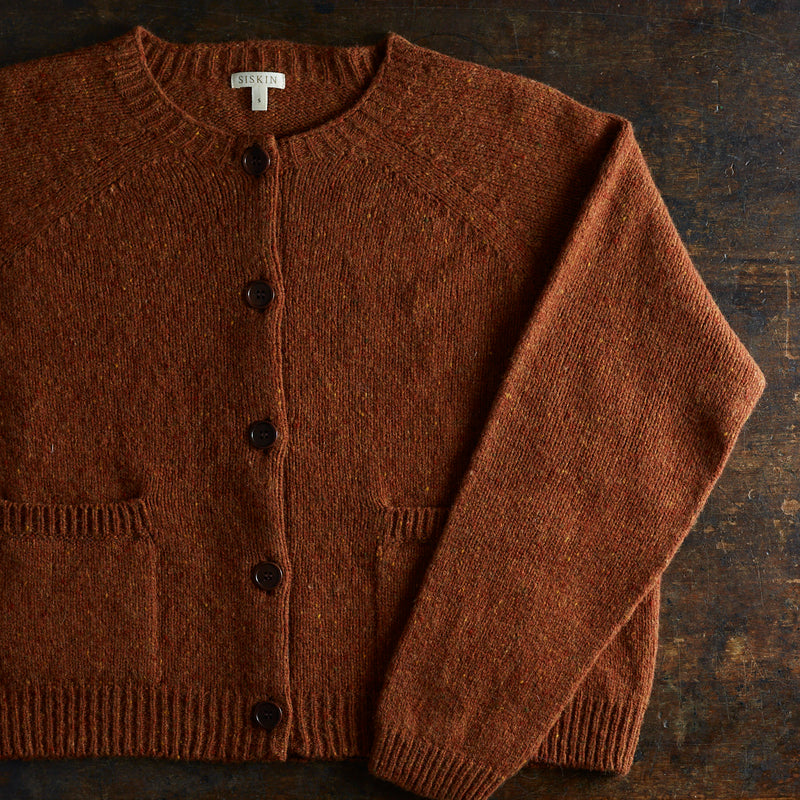 Terra Women's Cardigan - Donegal Wool - Cinnamon