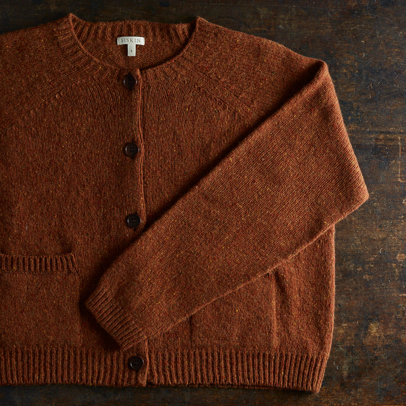 Terra Women's Cardigan - Donegal Wool - Cinnamon