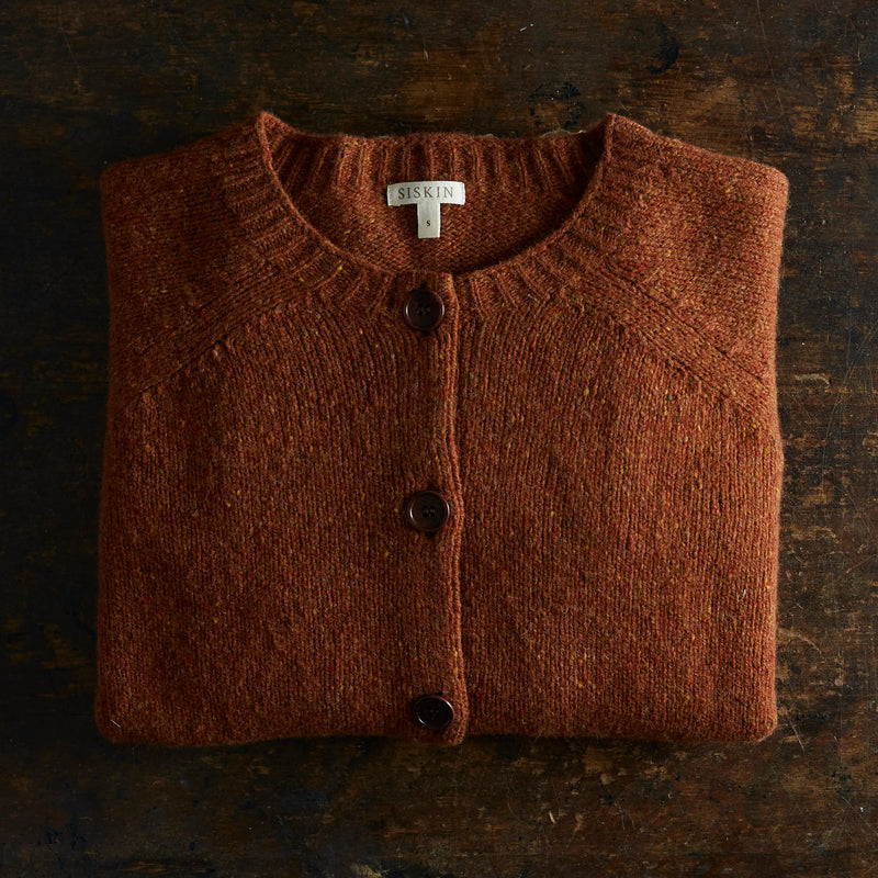 Terra Women's Cardigan - Donegal Wool - Cinnamon