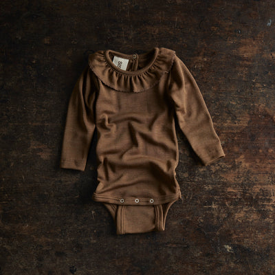 Wren Baby Body - Merino Wool & Silk - Almond