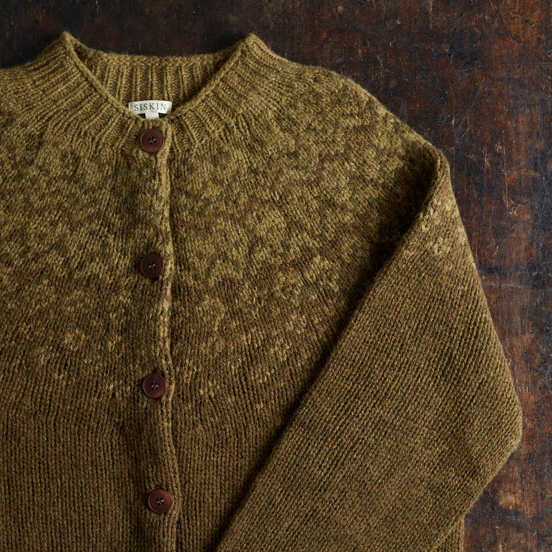 Womens Fauna Cardigan - Lambswool - Olive