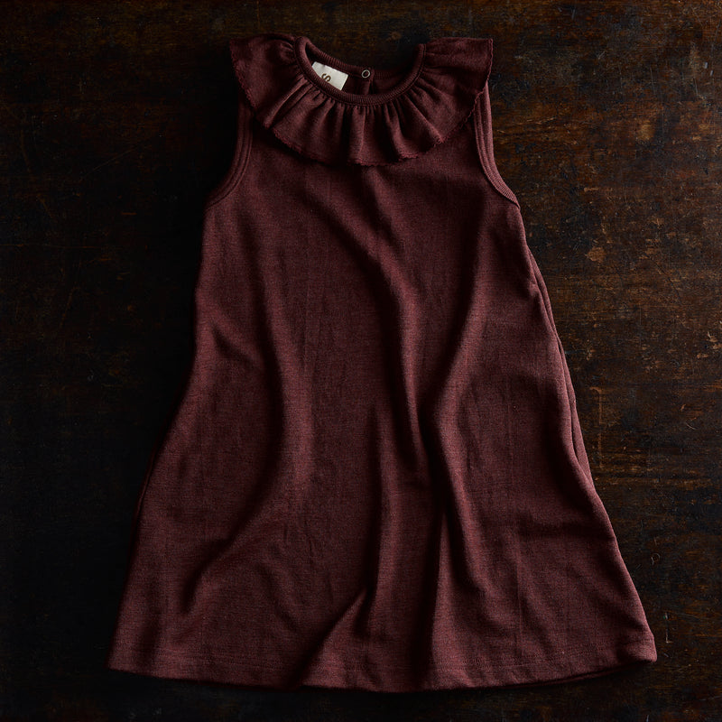 Wren Dress - Merino Wool & Silk - Fig