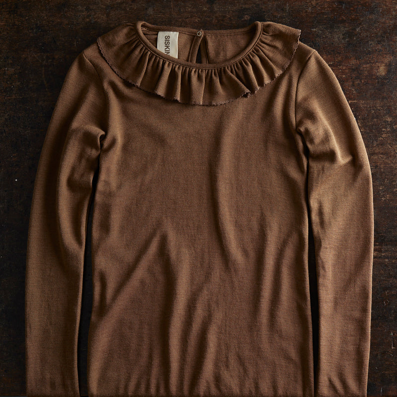 Wren Womens Top - Merino Wool & Silk - Almond