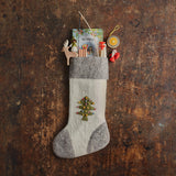 Handmade Felted Wool Stocking - Tree