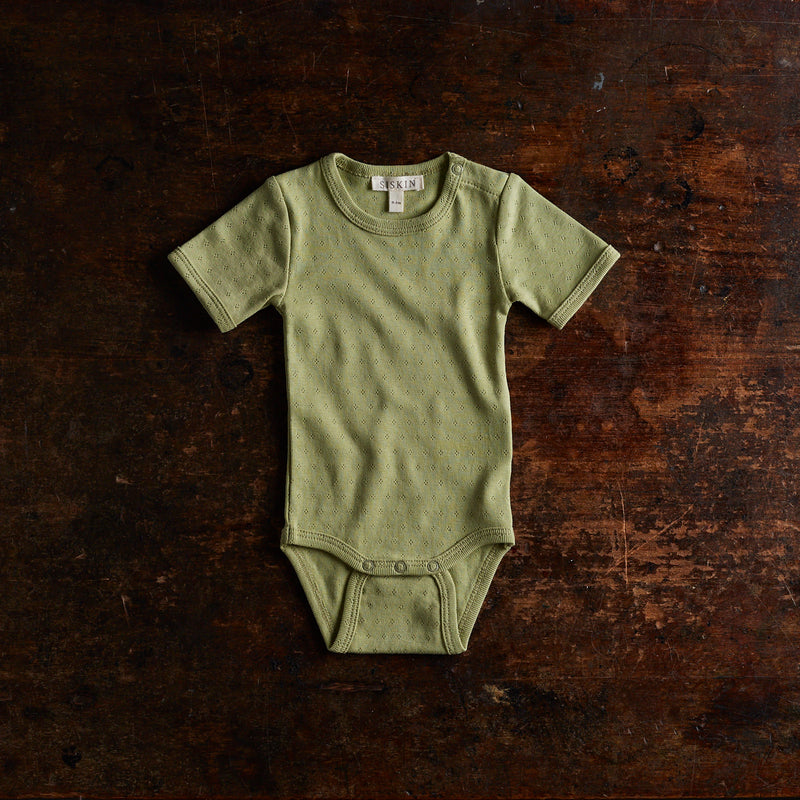 Acuta Baby Body - Cotton Pointelle - Celadon