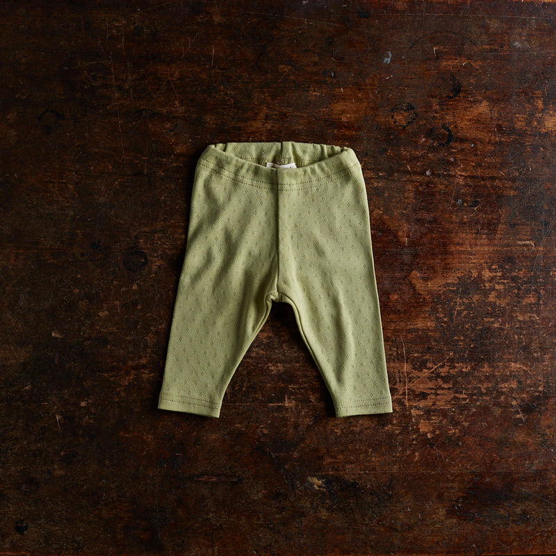 Finch Baby Leggings - Cotton Pointelle - Celadon