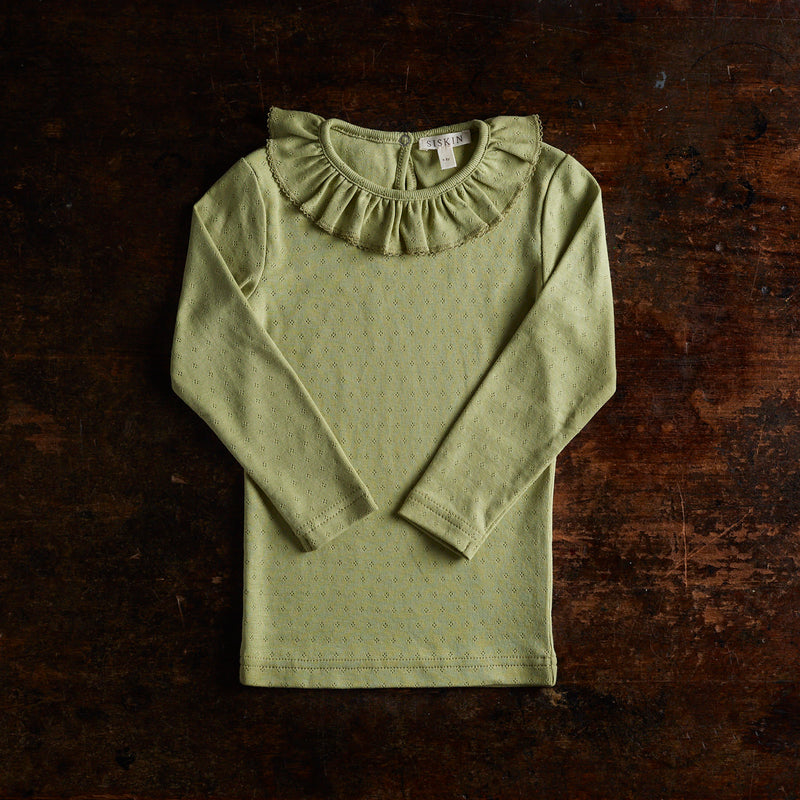 Wren Top - Cotton Pointelle - Celadon