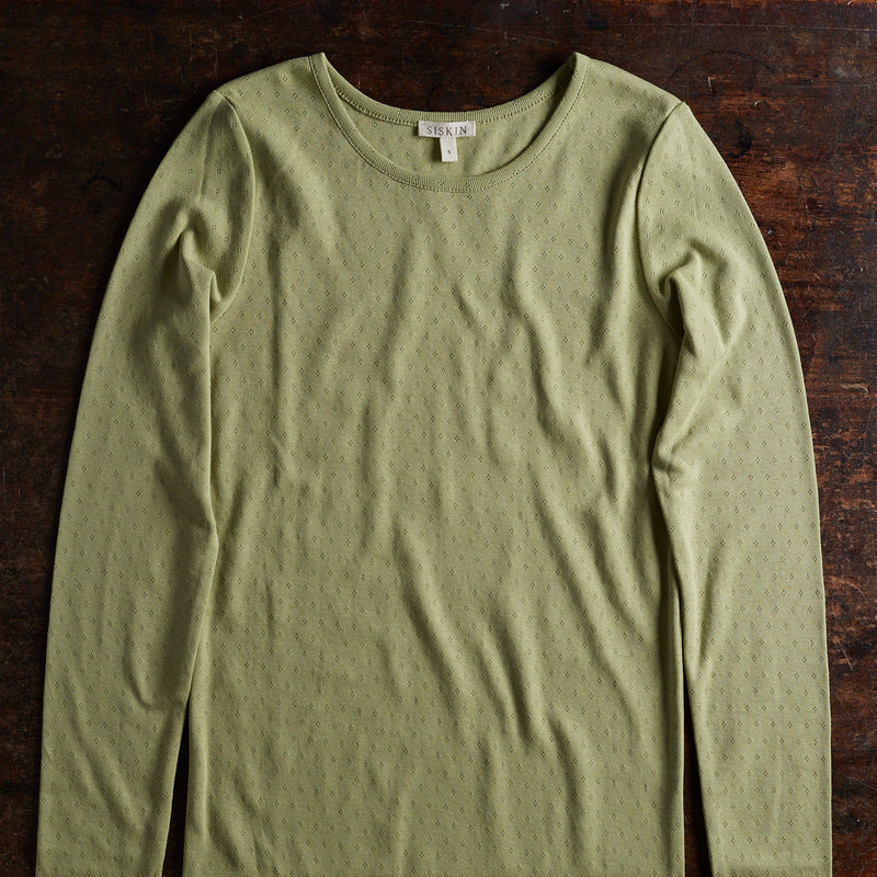 Lark Women's Top - Cotton Pointelle - Celadon