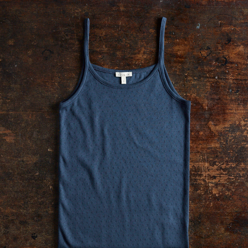 Cygnus Women's Top - Cotton Pointelle - Midnight