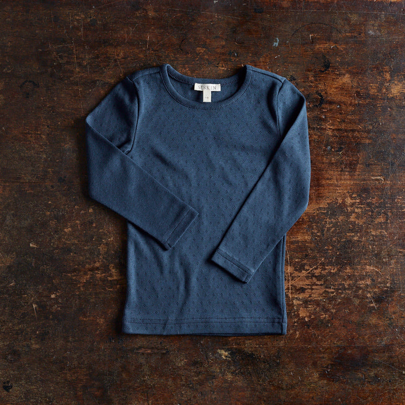 Lark Top - Cotton Pointelle - Midnight