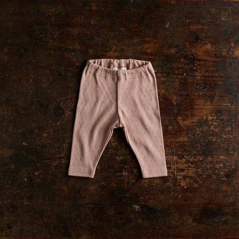 Finch Baby Leggings - Cotton Pointelle - Peony
