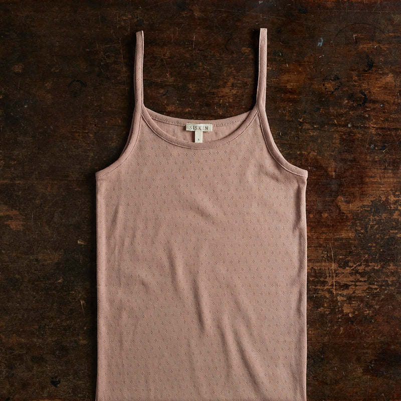 Cygnus Women's Top - Cotton Pointelle - Peony