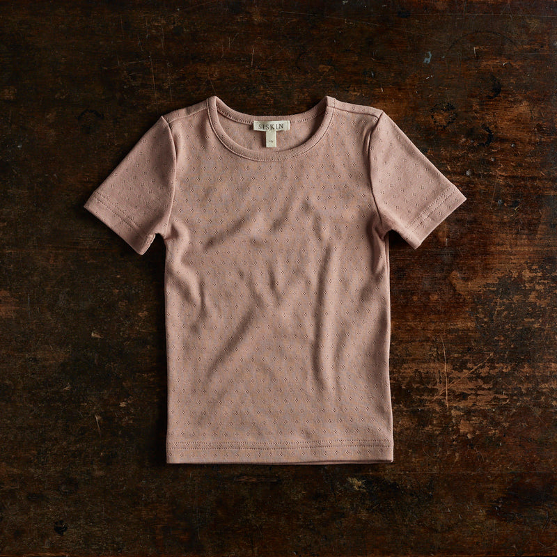 Smew Top - Cotton Pointelle - Peony