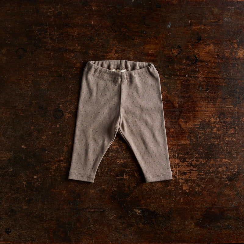 Finch Baby Leggings - Cotton Pointelle - Timber