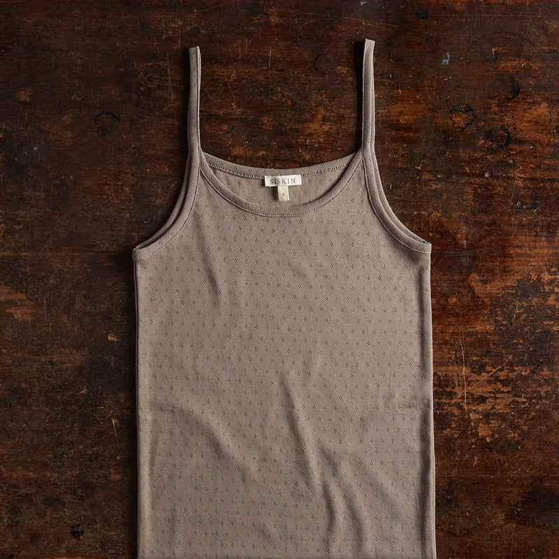 Cygnus Women's Top - Cotton Pointelle - Timber