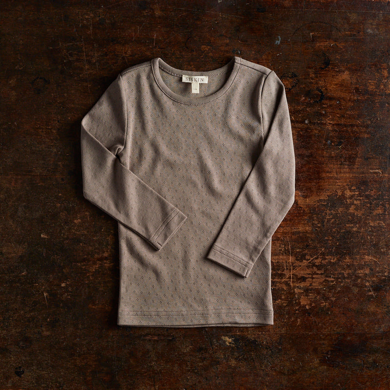 Lark Top - Cotton Pointelle - Timber