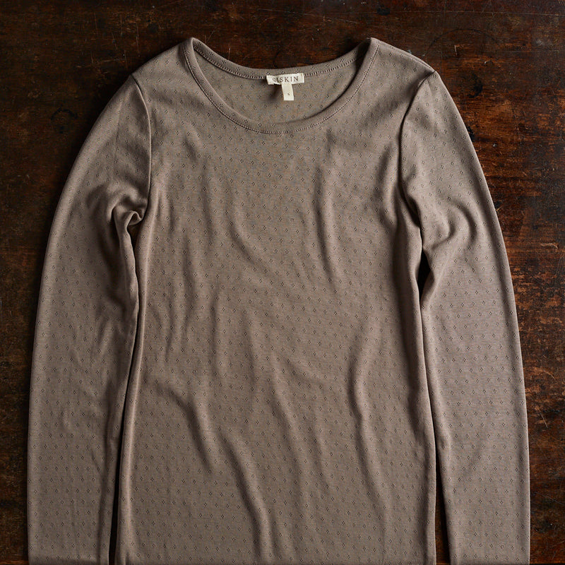 Lark Women's Top - Cotton Pointelle - Timber