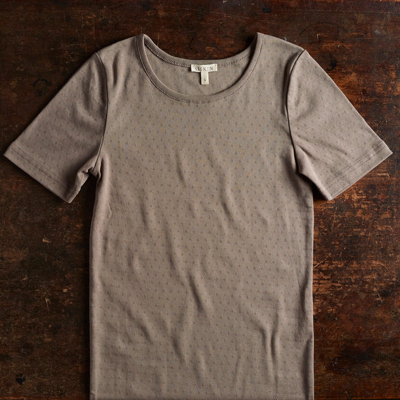 Smew Women's Top - Cotton Pointelle - Timber