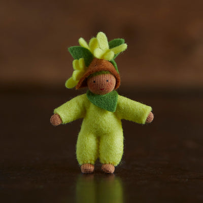 Handmade Wool Fairy Child - Forsynthia - Brown